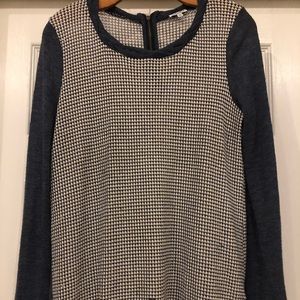 Blue and white sweater